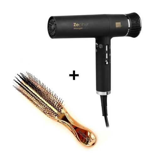 Labor pro elite zephyr le009n Ultralekka suszarka do włosów 1800W czarna + szczotka Borovsky scalp brush