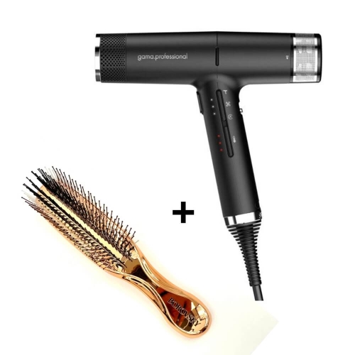 GA.MA iq 3 perfetto Suszarka do włosów z ozonem i dyfuzorem 1600-2000w czarna + szczotka Borovsky scalp brush