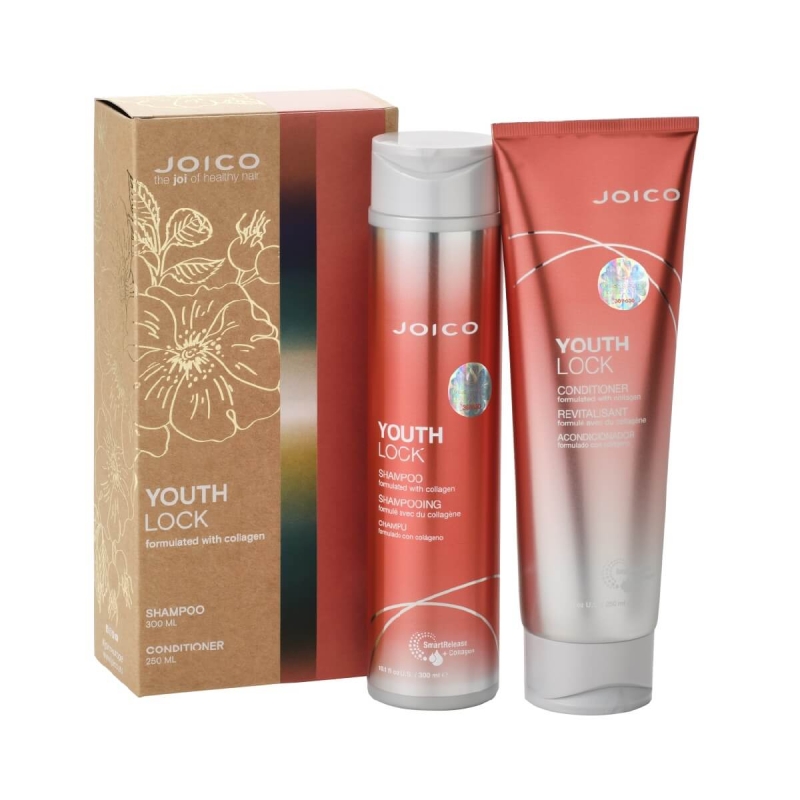 Joico youth lock Zestaw do włosów dojrzałych Szampon 300ml Odżywka 250ml.jpg