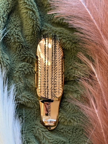Scalp brush Borovsky mini gold Mała szczotka do pielęgnacji włosów i skóry głowy złota