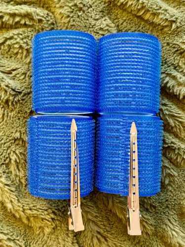 Wałki na rzepy 50mm 4 sztuki niebieskie z 2 klipsami