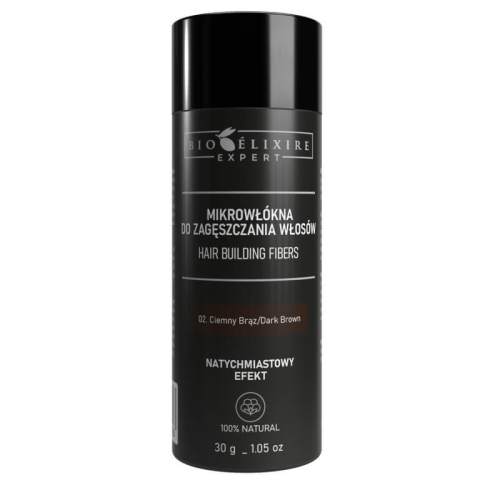 Bioelixire expert Mikrowłókna bawełniane do zagęszczania włosów 30g ciemny brąz