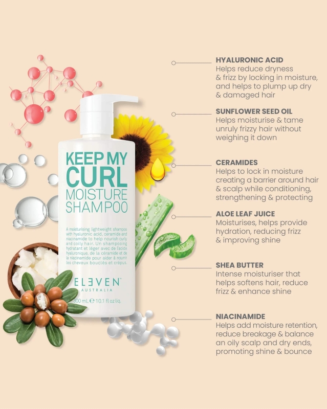 Eleven australia keep my curl Nawilżający szampon do włosów kręconych 300ml.jpg