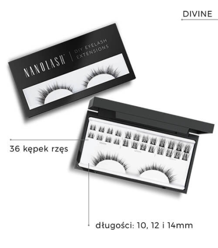 Nanolash diy eyelash extensions Rzęsy bondingowe w kępkach 36 szt divine black