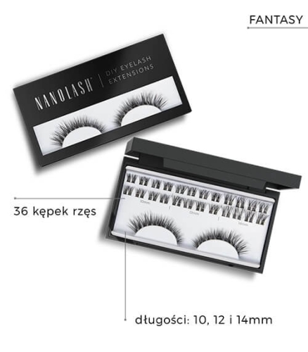 Nanolash diy eyelash extensions Rzęsy bondingowe w kępkach 36 szt fantasy black