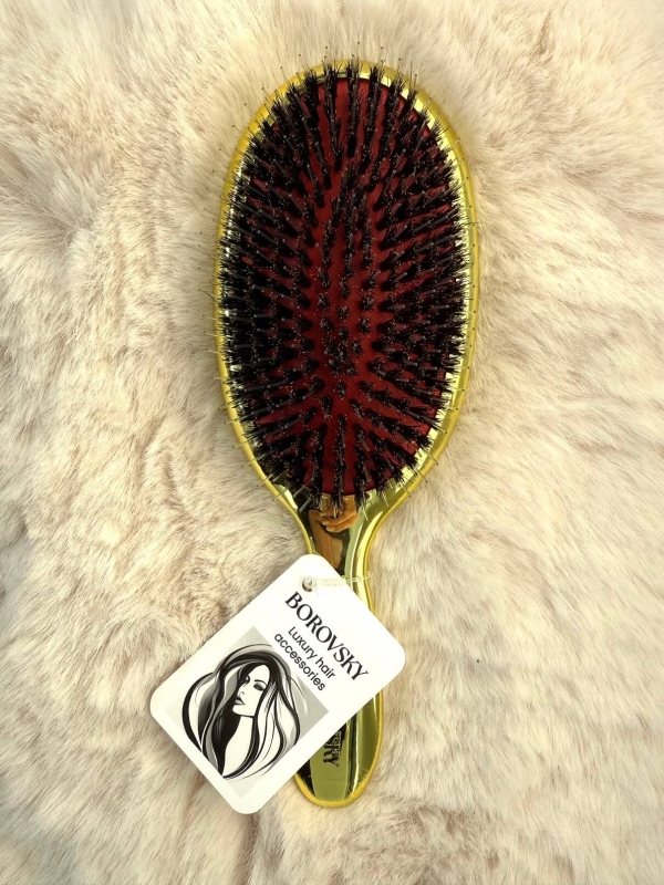 Borovsky brush Szczotka do włosów przedłużanych włosie dzika i nylon złota GOLD.jpg