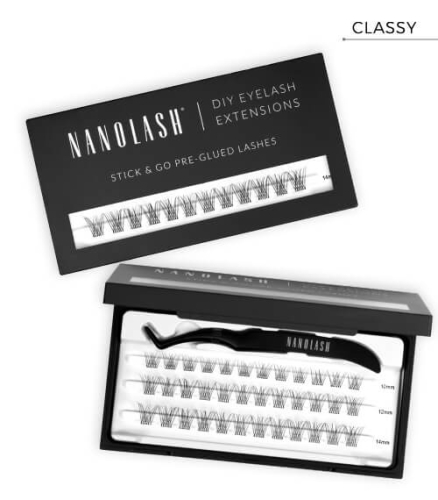 Nanolash pre-glued lashes Rzęsy kępki samoprzylepne 36 szt classy black