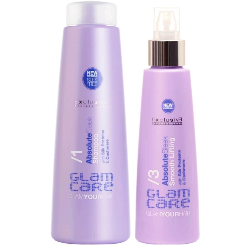 Exclusive absolute sleek Zestaw wygładzający do włosów Szampon 250ml Krem w sprayu 150ml.jpg