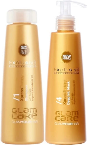 Exclusive xpress therapy Zestaw rekonstrukcyjny do włosów Szampon 250ml Maska kremowa 250ml