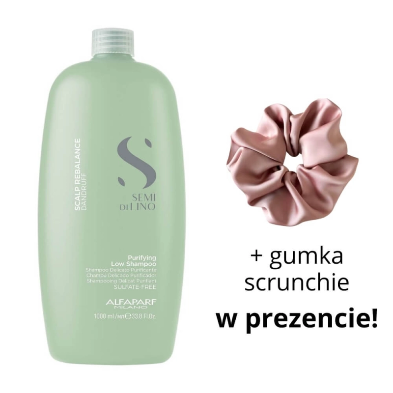 Alfaparf sdl scalp rebalance Szampon przeciwłupieżowy puryfing low shampoo + scrunchie.jpg