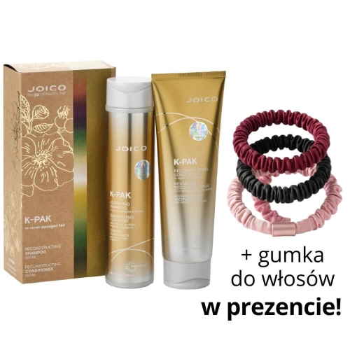 JOICO K-PAK Reconstructing ZESTAW Szampon 300ml + Odżywka 250ml + scrunchie
