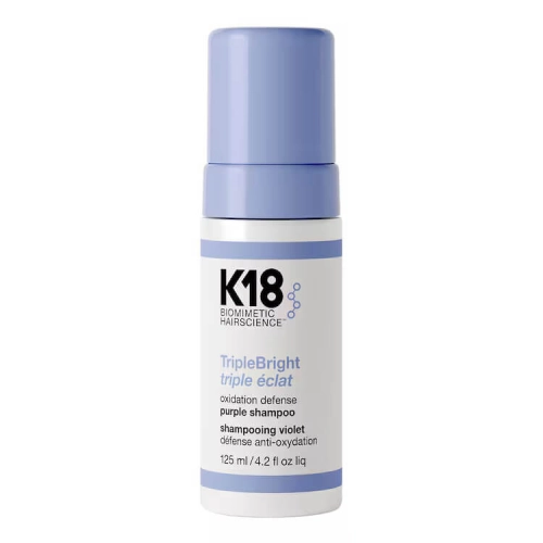 K18 triple bright Fioletowy szampon w piance do włosów blond 125ml