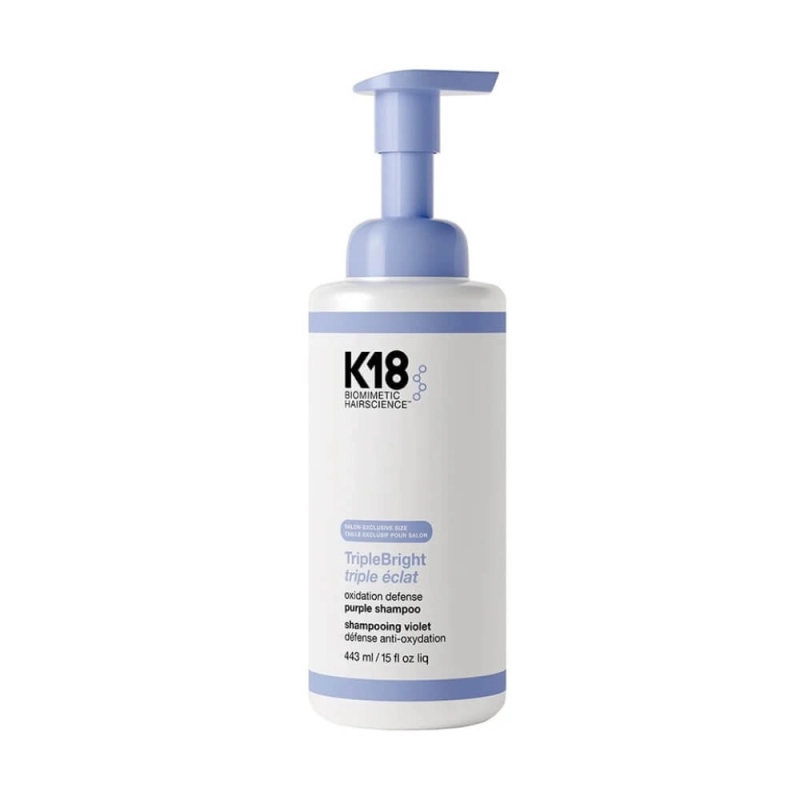 K18 triple bright Fioletowy szampon w piance do włosów blond 443ml.jpg