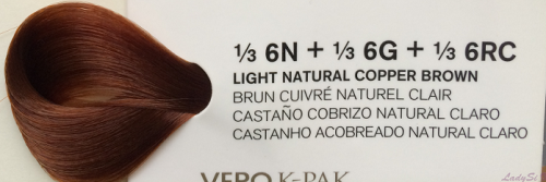 JOICO VERO K-PAK Jasny naturalny miedziany brąz 1/3 6N+1/3 6G+ 1/3 6RC