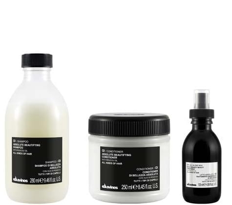 DAVINES OI - ZESTAW szampon 280ml + odżywka 250ml + mleczko do wszystkich rodzajów włosów z olejkiem roucou  50 ml