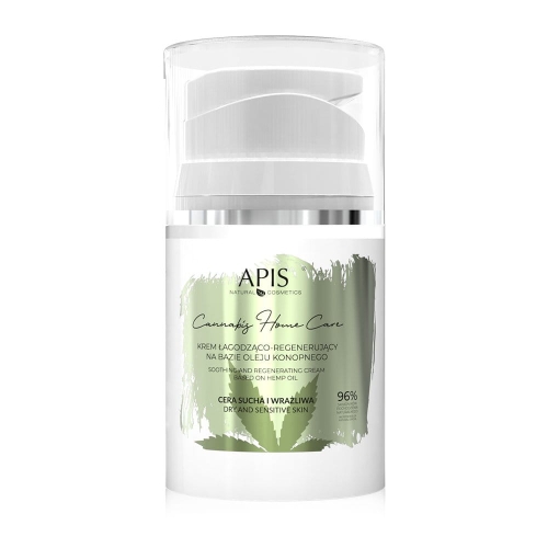 APIS Cannabis Home Care Krem do twarzy łagodząco-regenerujący na bazie hydrolatu z konopi 50ml