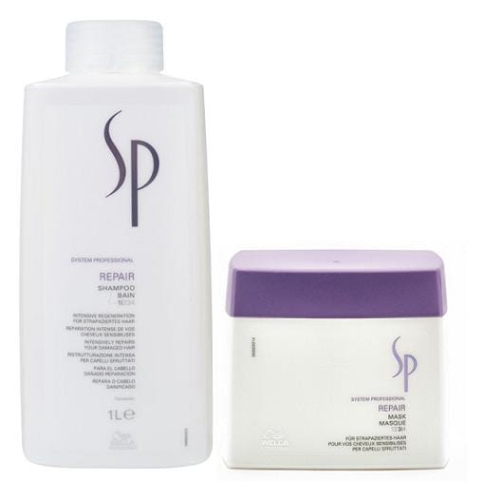 Wella Sp Repair - Szampon + maska odbudowa 1000ml + 400ml